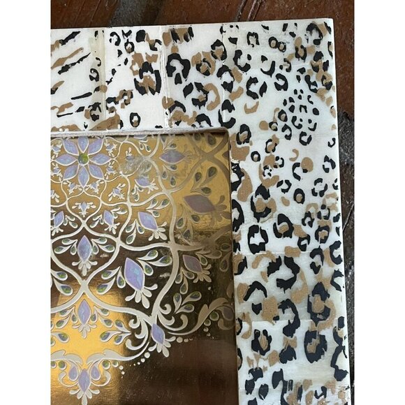 PHOTO FRAME 4x6 INDIA HANDCRAFTED GLOSS OVERLAY CHEETAH SAFARI PRINT EASEL - Picture 2 of 5